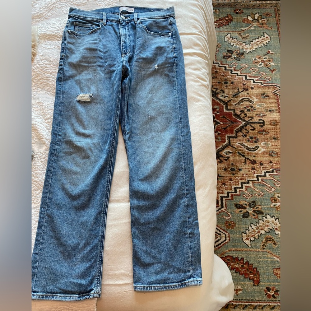High rise straight leg denim